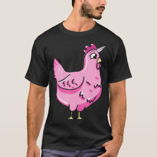 Camiseta Galinha Engraçada Unicórnio Ilustração Florestal