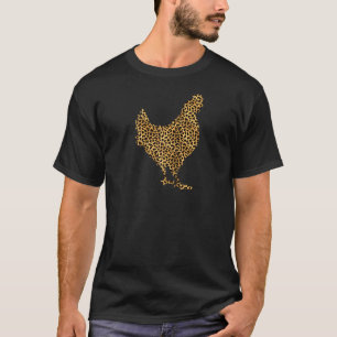 Camiseta Galinha Estampa de Leopardo Frango Fêmea Animal M