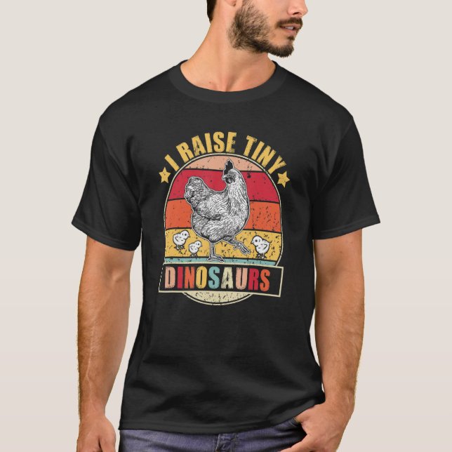 Camiseta Galinha Eu Levanto Pequenos Dinossauros Galos Hen  (Frente)