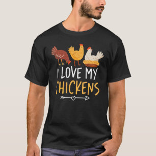 Camiseta Galinha Fazenda Animal Eu Amo Meus Frangos