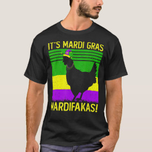 Camiseta Galinha Feliz Mardi Gras Desfile de Fantasias Anti