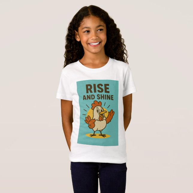 Camiseta Galinha Feliz Rise e Shine (Frente Completa)