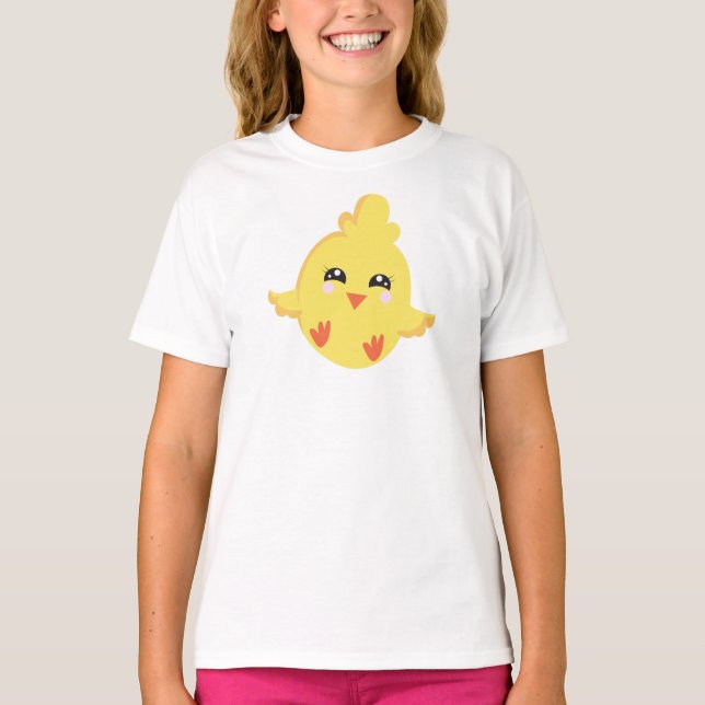 Camiseta Galinha Fresca, Galinha Bebê, Galinha Pequena, Pin (Frente)