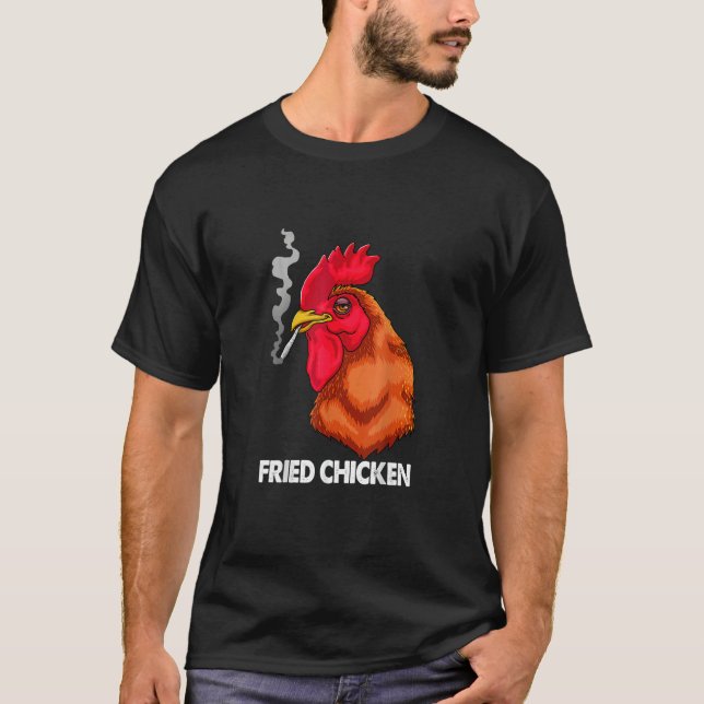 Camiseta Galinha Fried Smoking Envie seu modo de humor para (Frente)