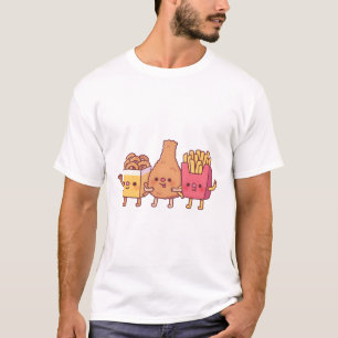 Camiseta Galinha Fritada De Comida Trio De Cebola Fritada E
