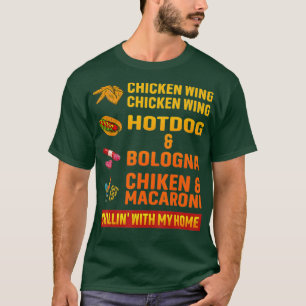 Camiseta galinha galinha galinha galinha cachorro-quente e