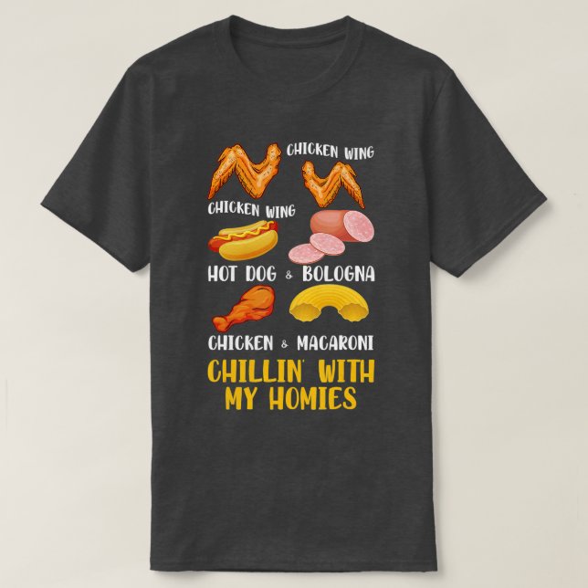 Camiseta Galinha Galinha Quente Cão Quente Bolonha Viral S (Frente do Design)