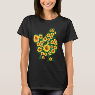 Camiseta Galinha Girassol Amante de os animais