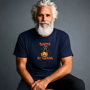 Camiseta Galinha giro spaniel halloween irônico laranja