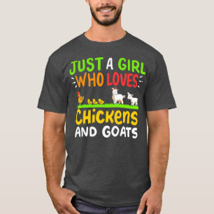 Camiseta Galinha Goats Apenas uma Menina Que Ama