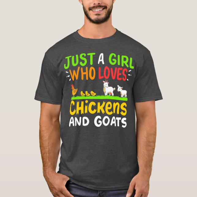 Camiseta Galinha Goats Apenas uma Menina Que Ama (Frente)