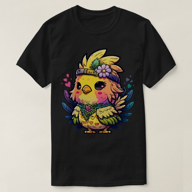 Camiseta Galinha Hippie 1 (Frente do Design)