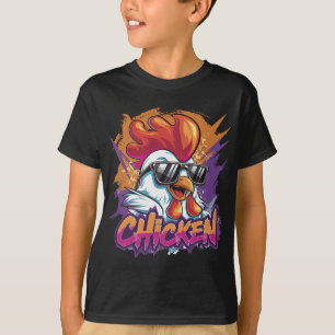 Camiseta Galinha Legal Engraçado Hipster Óculos de Sol Galo