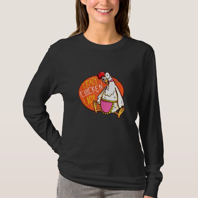 Camiseta Galinha Louca Lady Mama Hen Mãe Farmer De Passos (Frente)