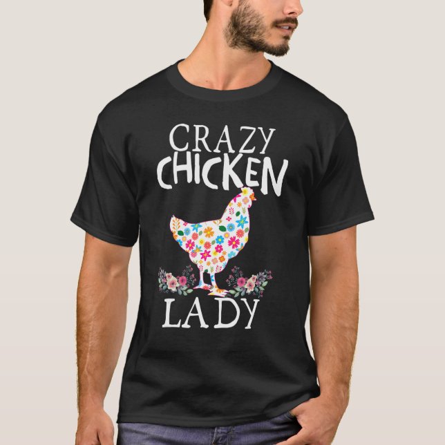 Camiseta Galinha Louca Senhora Engraçada Chuva Engraçada Ad (Frente)