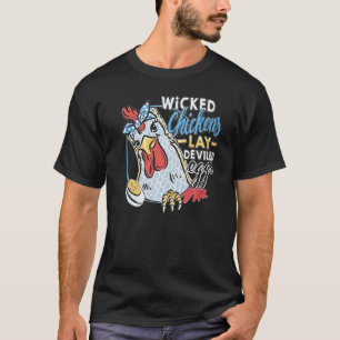 Camiseta Galinha Malvada Põe Ovos Diabólicos Galinha