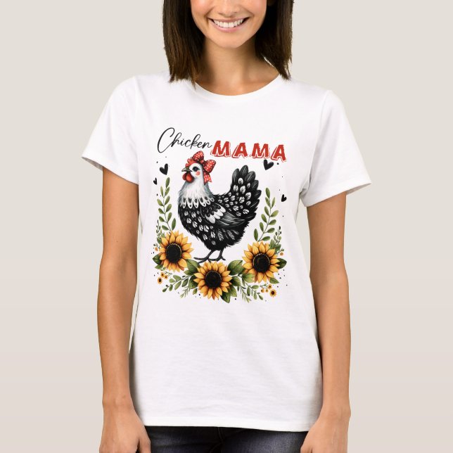 Camiseta Galinha Mamãe Fazendeiro de Galinha Retro (Frente)