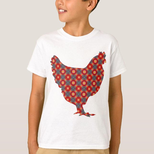 Camiseta Galinha moderna Funky (Frente)