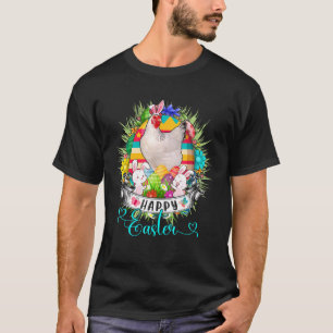Camiseta Galinha Na Cesta De Ovos De Páscoa Coelhinhos Feli