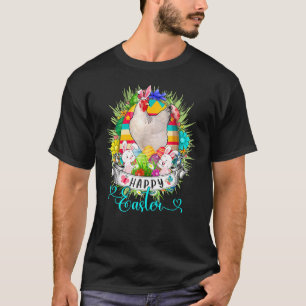 Camiseta Galinha Na Cesta De Ovos De Páscoa Farmer Feliz Ea