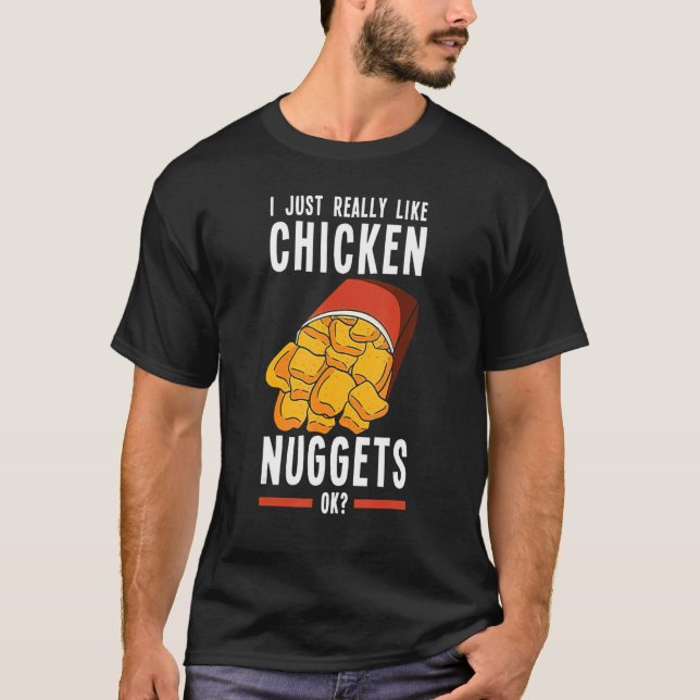 Camiseta Galinha Nugget Eu Adoro Frango Fried Nugget Rápido (Frente)