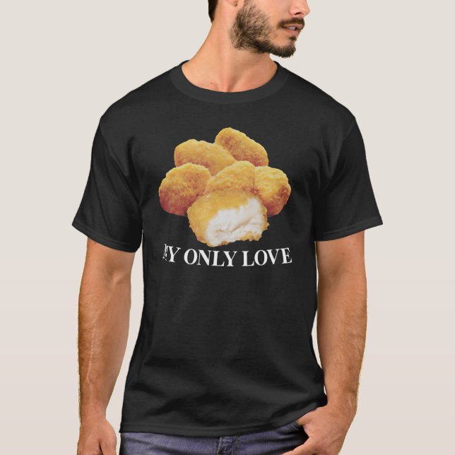 Camiseta Galinha Nugget Eu Adoro Frango Fried Nugget Rápido (Frente)