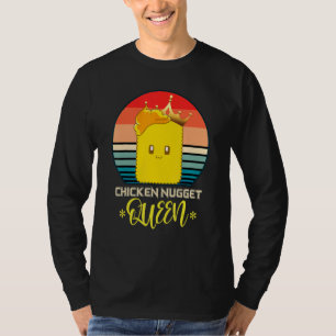 Camiseta Galinha Nugget Rainha Foodie Mulheres Retro Chicke