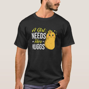 Camiseta Galinha Nugget Rapariga Rainha Vegan Nuggs Fries