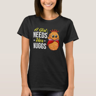 Camiseta Galinha Nugget Rapariga Rainha Vegan Nuggs Fries