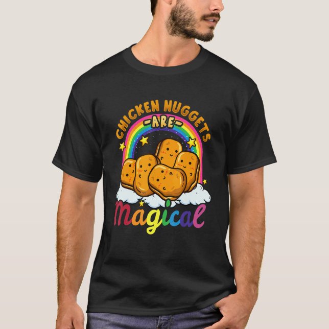 Camiseta Galinha Nuggets Comida Comida Rápida Amor Engraçad (Frente)