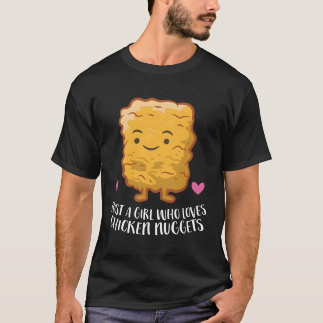 Camiseta Galinha Nuggets Rapariga Apenas Uma Menina Que Ama (Frente)