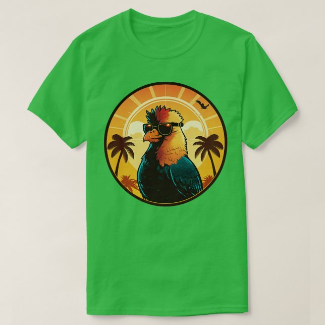 Camiseta Galinha num pôr do sol (Frente do Design)