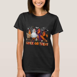 Camiseta Galinha Ou Tratamento Halloween Bruxa Boo Frango A