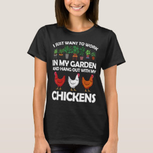 Camiseta Galinha Para Homens Jardinagem De Frango
