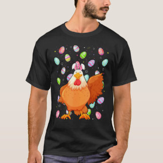 Camiseta Galinha Páscoa Ovo de Páscoa Galinha Engraçada Sol