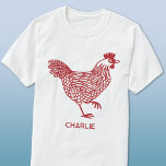 Camiseta Galinha Personalizada<br><div class="desc">Um design de galinha para amantes de frango e aves, agricultores, pequenos detentores e sussurros de frango. Arte original de Nic Squirrell. Altere o nome ou texto para personalizar.</div>