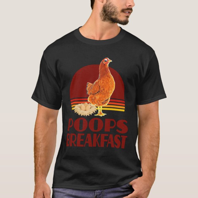 Camiseta Galinha Poops Breakfast Vintage (Frente)