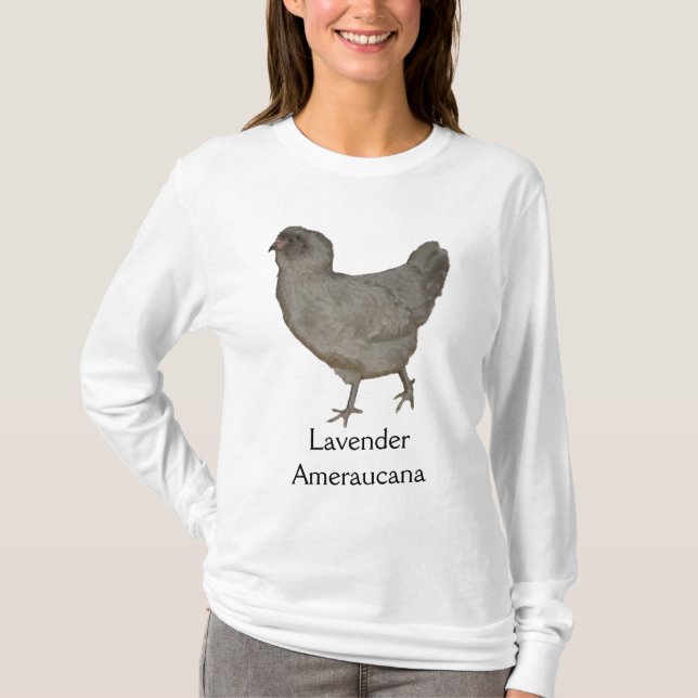 Camiseta Galinha rara da raça de Ameraucana da lavanda (Frente)