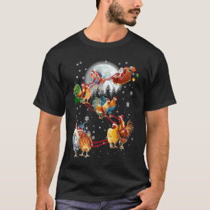 Camiseta Galinha Rena Natal Trenó Galinha Natal Neve