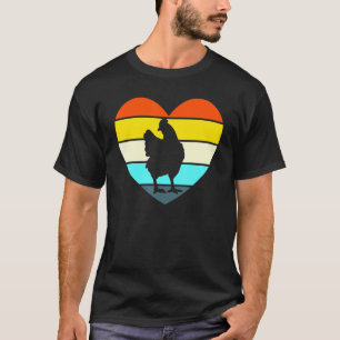Camiseta Galinha Retro Coração Garota Galinha