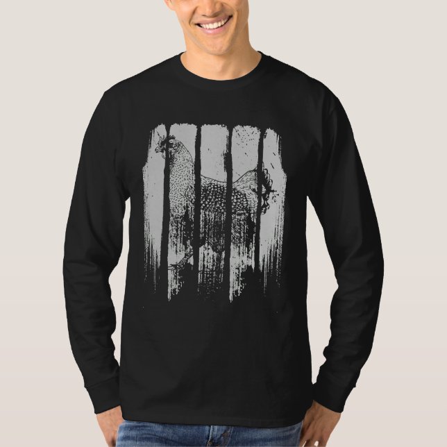 Camiseta Galinha-retrô do Estilo Vintage (Frente)