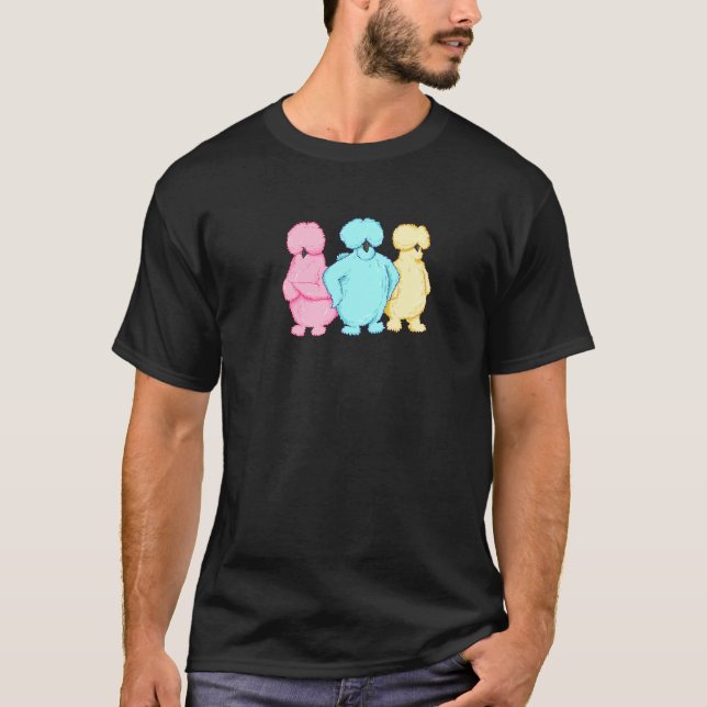 Camiseta Galinha Seda Sassy Três Cores Pastel (Frente)