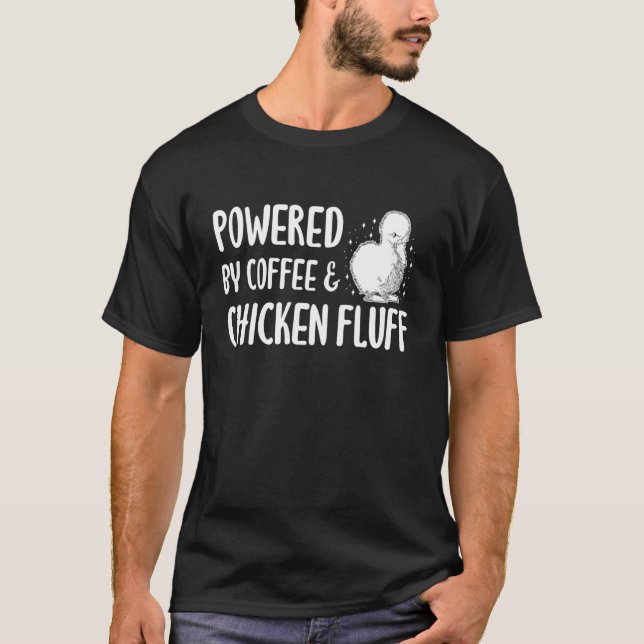 Camiseta Galinha Silkie com Café e Penugem de Frango (Frente)