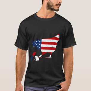 Camiseta Galinha Usa Flag Feliz 4 De Julho Farinha Patrióti