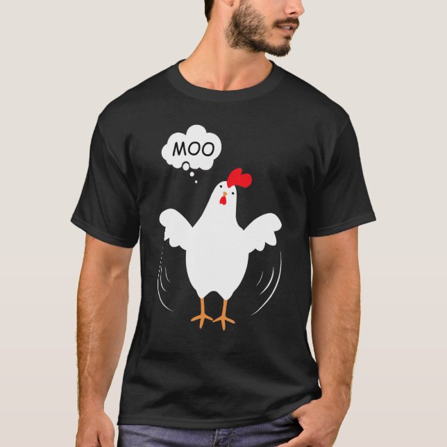 Camiseta Galinha-Vaca-Moo diz Moo Cow Sound (Frente)