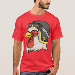 Camiseta Galinha Vestindo Capacete E Óculos Galinha Galinha