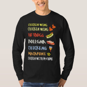 Camiseta Galinha Wing Galinha Wing Hotdog E Crianças De Bol
