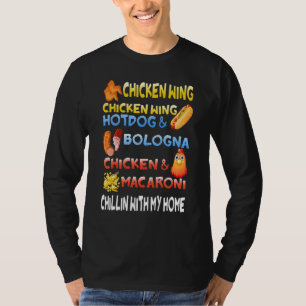 Camiseta Galinha Wing Galinha Wing Hotdog E Crianças De Bol