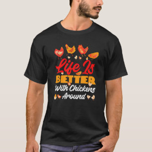 Camiseta Galinhas ao Redor da Agricultura e do Celeiro