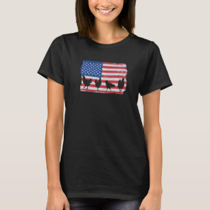 Camiseta Galinhas Bandeira Americana Galinha Engraçada Dona